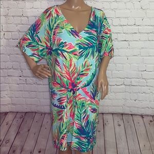 Lilly Pulitzer vibrant leaf print dress M